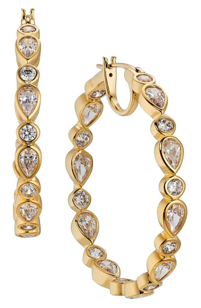 Shop Nadri Coco Cubic Zirconia Hoop Earrings In Gold