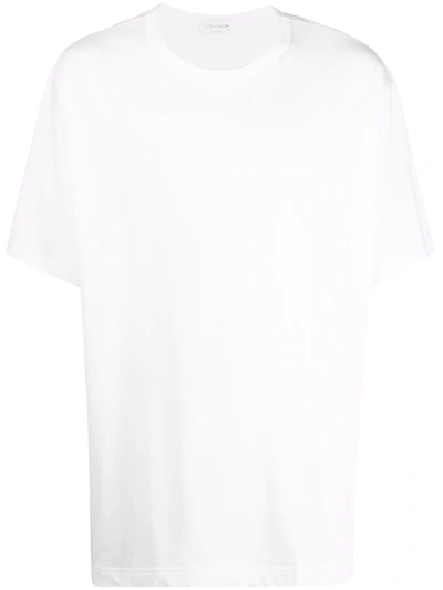 Shop Yohji Yamamoto Plain White T-shirt In Weiss