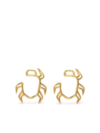 Shop Aliita 9kt Yellow Gold Scarab Beetle Stud Earrings