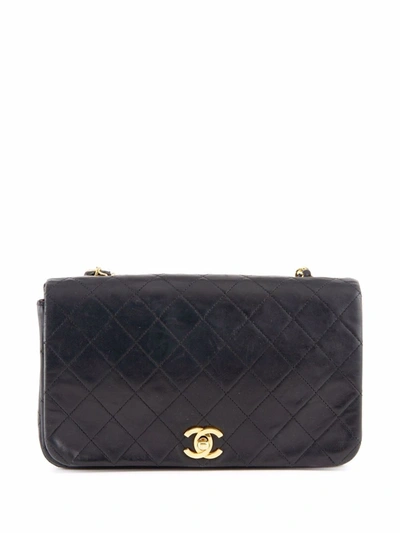 Pre-owned Chanel 1980s Cc Diamond-quilted Shoulder Bag In Black