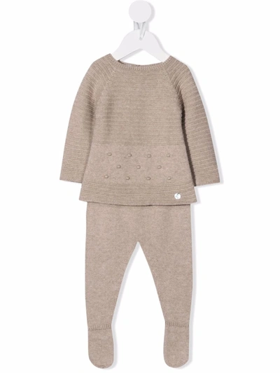 Shop Paz Rodriguez Knitted Cashmere-blend Set In Neutrals