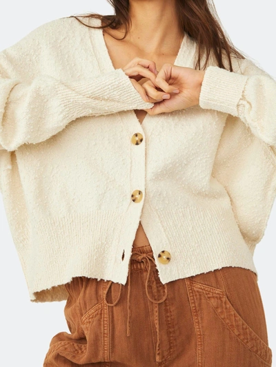 Shop Free People Found My Friend Textured Cardigan In Cream