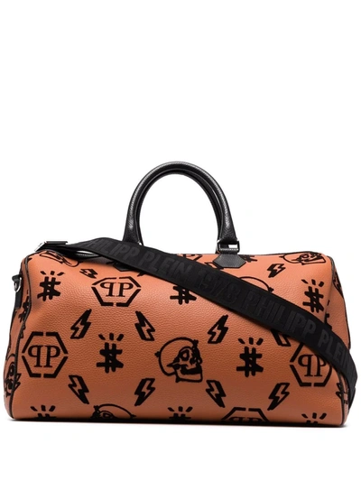 Philipp Plein Monogram Medium Travel Bag In Braun | ModeSens
