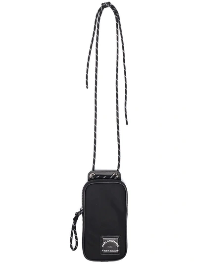 Shop Karl Lagerfeld Logo-patch Phone Bag In Schwarz