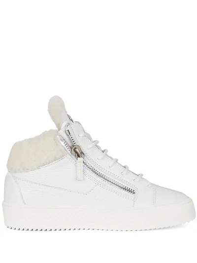 Shop Giuseppe Zanotti Kriss Winter Mid-top Sneakers In Weiss