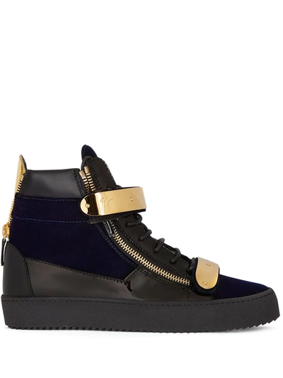 Shop Giuseppe Zanotti Coby High-top Sneakers In Blau