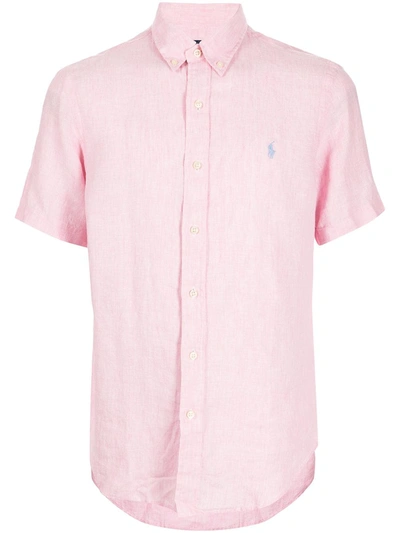Shop Polo Ralph Lauren Short Sleeve Polo Shirt In Rosa