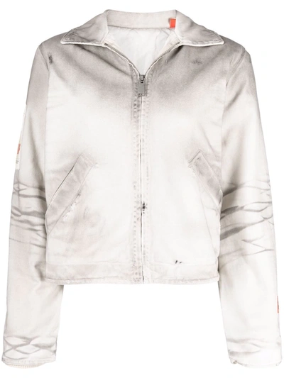 Shop Heron Preston Dirt Wash Short Jacket In Grau