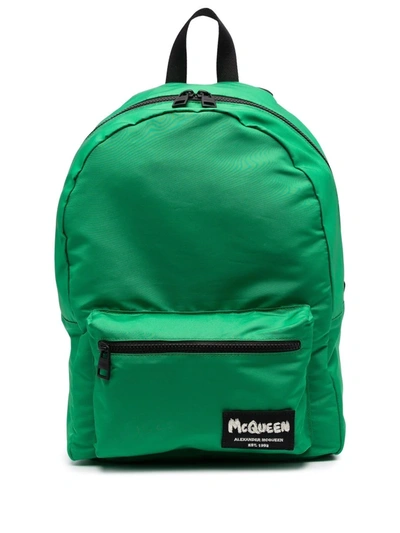 Alexander Mcqueen Logo-patch Detail Backpack In Grün
