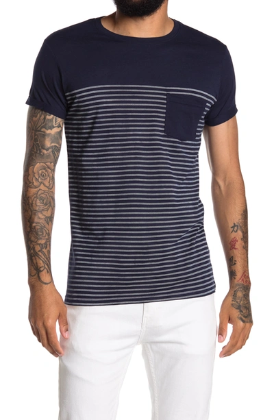 Shop Hedge Colorblock Stripe T-shirt In Navy