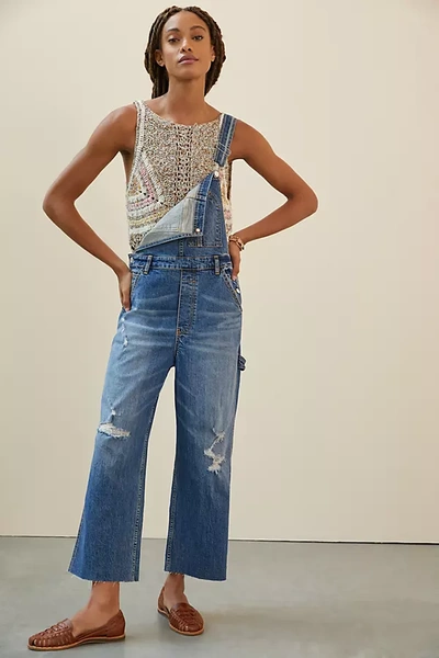 Shop Pilcro The Lex Denim Overalls In Blue