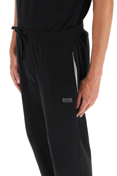 Hugo Boss Logo-print Drawstring Track Pants In Black