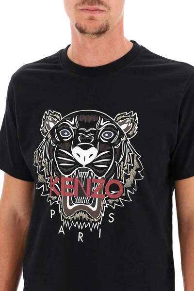 Kenzo Tiger-print Cotton T-shirt In Black | ModeSens