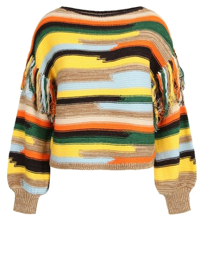 Shop Alice And Olivia Fringed Sweater In Multi