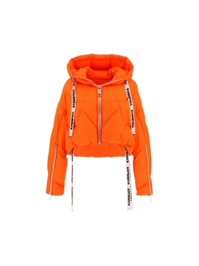 Shop Khrisjoy Shorty Puffer Jacket In Bright Orange