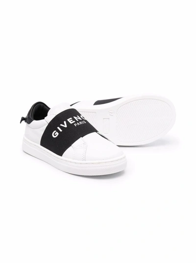 Shop Givenchy Leather Sneakers With Logo Band In White