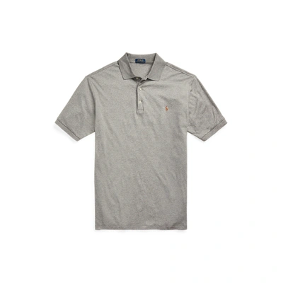 Shop Polo Ralph Lauren Soft Cotton Polo Shirt In Metallic Grey Heather