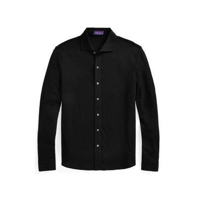 Shop Ralph Lauren Keaton Washed Piqué Shirt In Classic Black