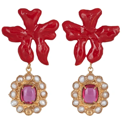 Shop Christie Nicolaides Isabella Earrings Pink