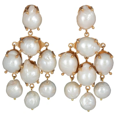 Shop Christie Nicolaides Vittoria Earrings Pearl In White