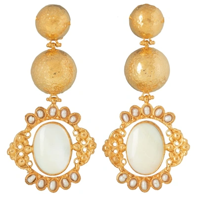 Shop Christie Nicolaides Paloma Earrings Pearl In White