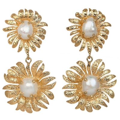 Shop Christie Nicolaides Evelynne Earrings Gold/pearl