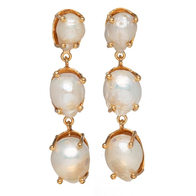 Shop Christie Nicolaides Sandrine Earrings Gold & Pearl