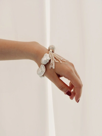 Shop Viktoria Chan Nova Pearl Bracelet In White
