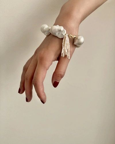 Shop Viktoria Chan Nova Pearl Bracelet In White