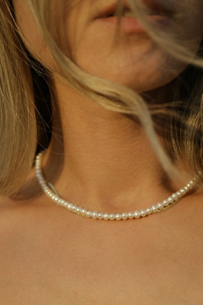 Shop Alesya  Orlóva Parisian Pearl Necklace In White