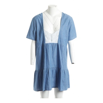 Pre-owned Sézane Mini Dress In Blue