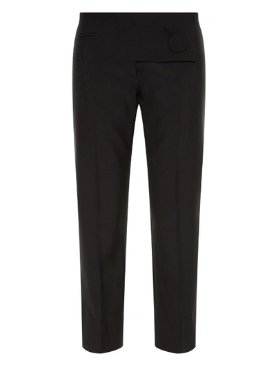 Balenciaga Button-front Cropped Trousers In Noir