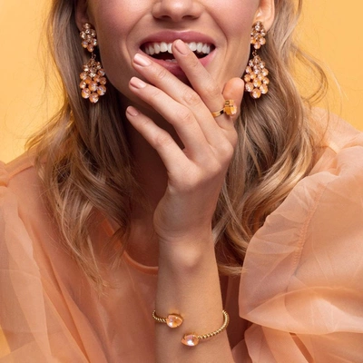 Shop Caroline Svedbom Celena Earrings / Light Peach + Peach Delite In Rhodium