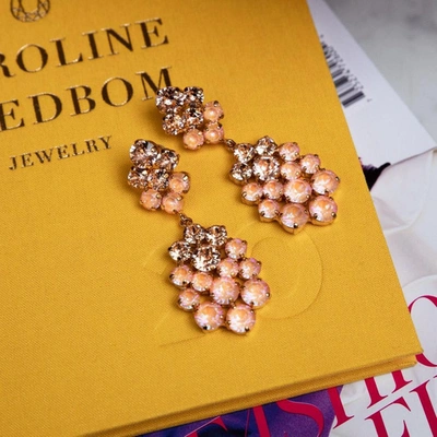 Shop Caroline Svedbom Celena Earrings / Light Peach + Peach Delite In Rhodium