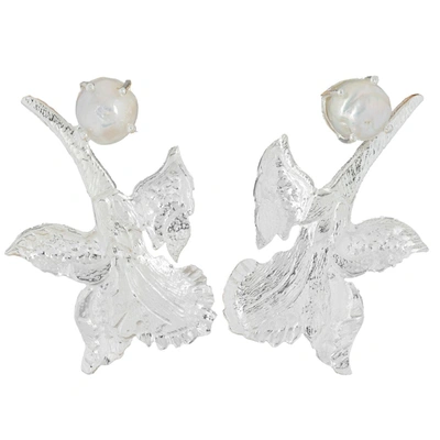 Shop Christie Nicolaides Chanel Earrings Silver
