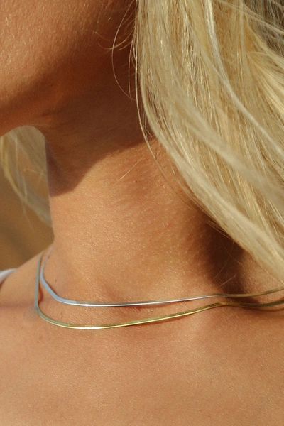 Shop Alesya  Orlóva Snake Necklace Gold / Silver In Multi Color