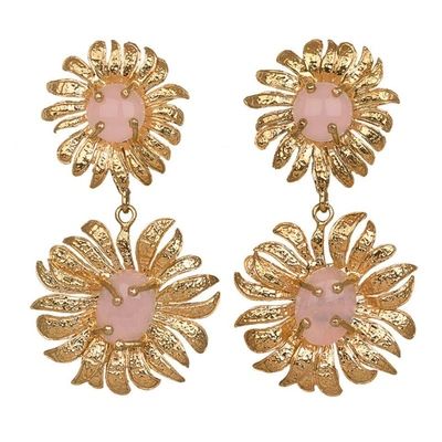 Shop Christie Nicolaides Evelynne Earrings Gold/pale Pink