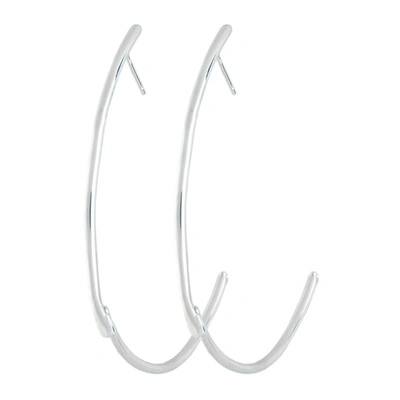 Shop Ali Grace Jewelry Large Sterling Hoop Earrings In Silver
