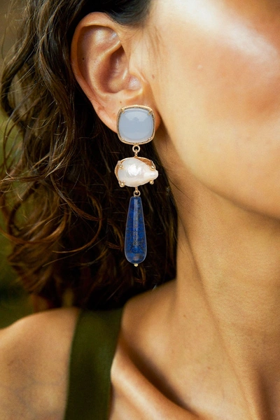 Shop Christie Nicolaides Eva Earrings Blue