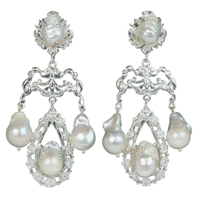 Shop Christie Nicolaides Liliana Earrings Silver/pearl