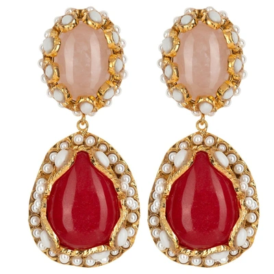 Shop Christie Nicolaides Macarena Earrings Pale Pink