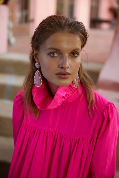 Shop Christie Nicolaides Grazia Earrings Pale Pink