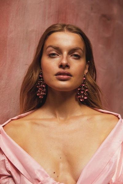 Shop Christie Nicolaides Martina Earrings Pink