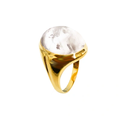 Shop Felice Dahl Jewellery Valkyria Stone Ring In Gold