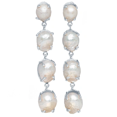 Shop Christie Nicolaides Sorella Earrings Silver & Pearl