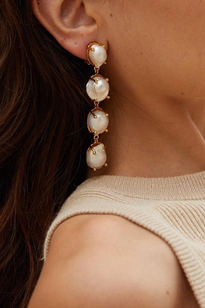 Shop Christie Nicolaides Sorella Earrings Silver & Pearl