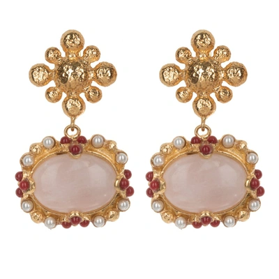 Shop Christie Nicolaides Tesoro Earrings Pale Pink