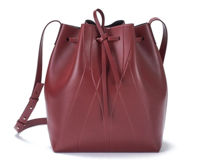 Shop Alesya Orlova Geo Bucket Bag Bordeaux In Brown