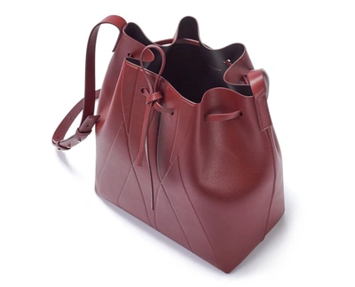 Shop Alesya Orlova Geo Bucket Bag Bordeaux In Brown
