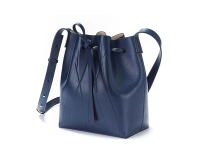 Shop Alesya Orlova Geo Bucket Bag Mini Blue